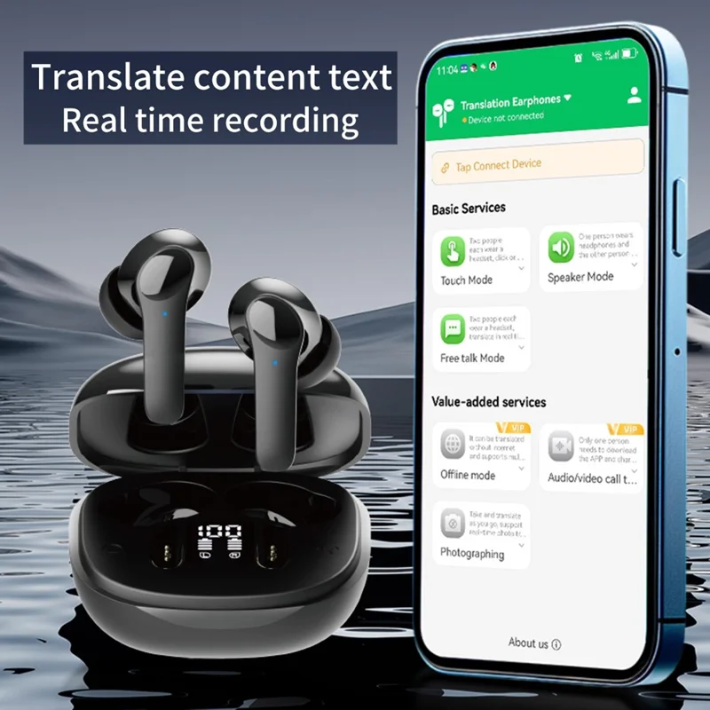 B11 Smart Voice Translation Earbuds Noise Reduction Bluetooth-compatible In Ear Headphones - White