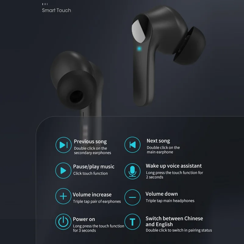 B11 Smart Voice Translation Earbuds Noise Reduction Bluetooth-compatible In Ear Headphones - White