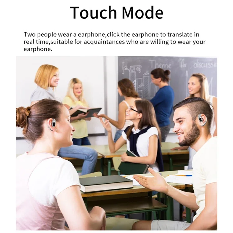 XG99 144 Languages Smart Voice Translation Earphones Bluetooth-compatible OWS Open Ear Headphones - Black