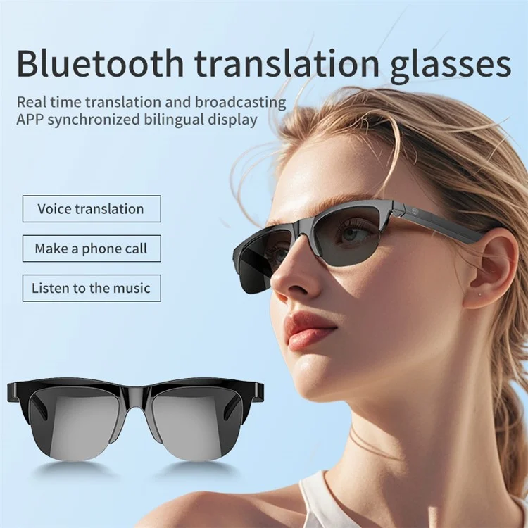 F06 144 Languages Smart AI Translation Bluetooth-Compatible Glasses Anti UV Sunglasses with Earphone