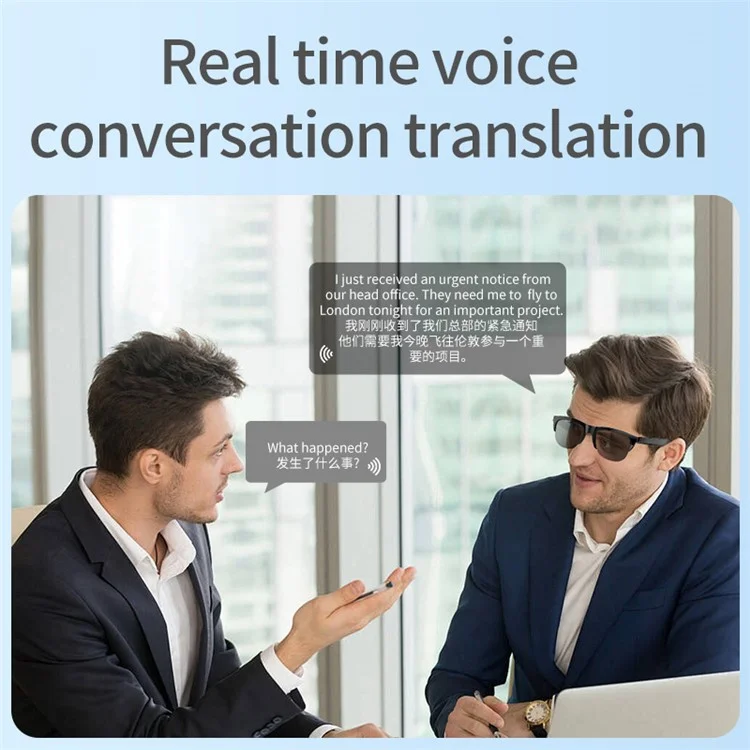 F06 144 Languages Smart AI Translation Bluetooth-Compatible Glasses Anti UV Sunglasses with Earphone