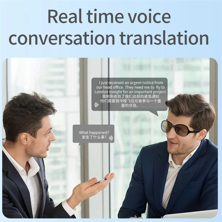 F07 Anti UV Sunglasses with Earphone 144 Languages Smart AI Translation Bluetooth-Compatible Glasses