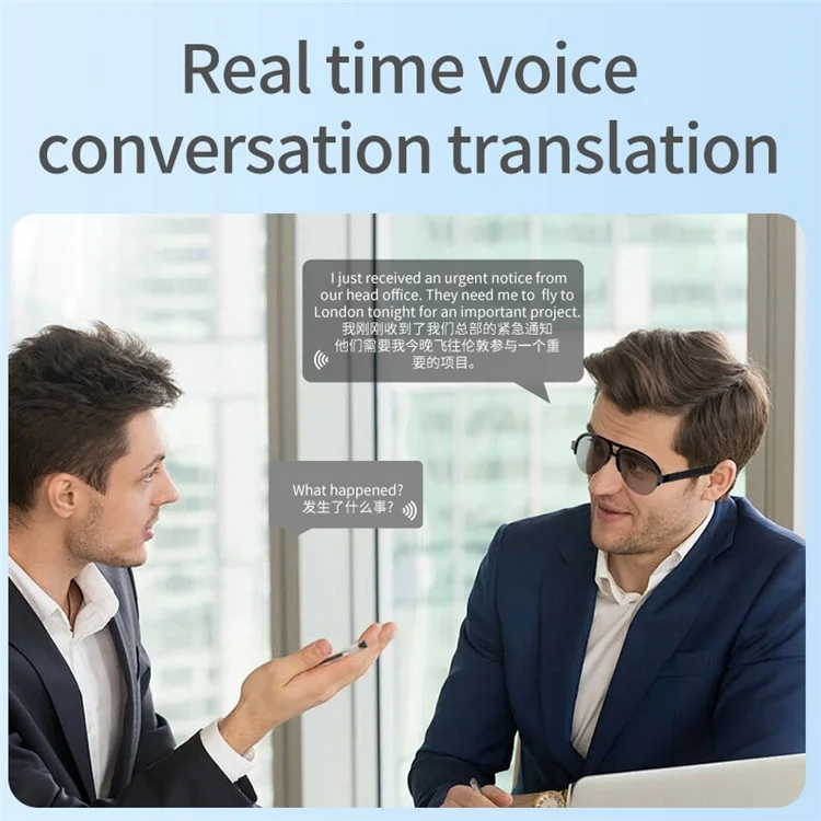 F08 AI Translation Bluetooth-Compatible Glasses Headphones UV400 Anti Glare Smart Sunglasses