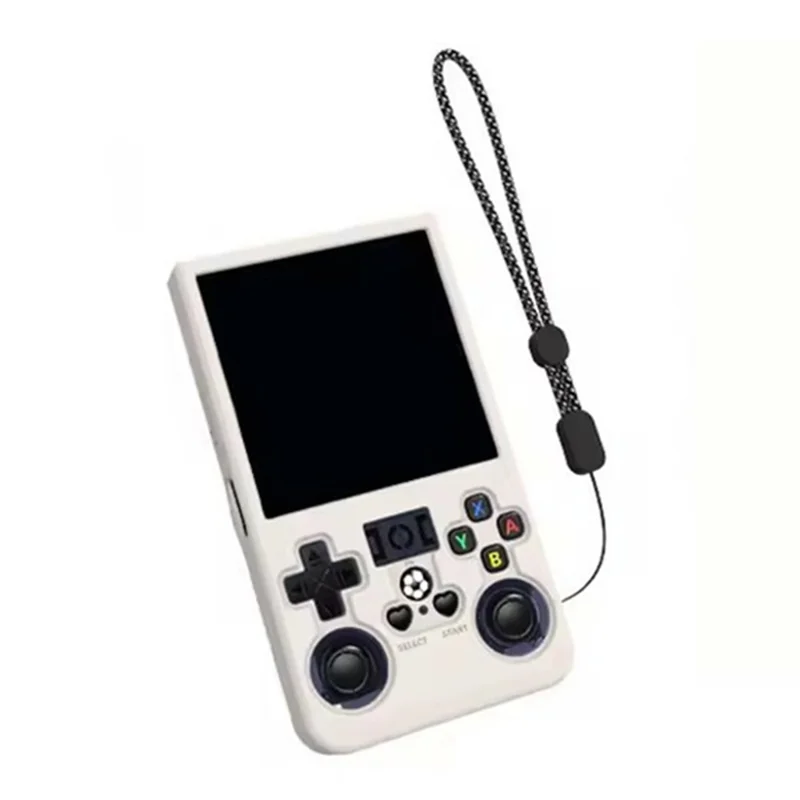 For R36MAX Open Source Handheld Game Console Portable Silicone Protective Case with Wrist Strap - Beige