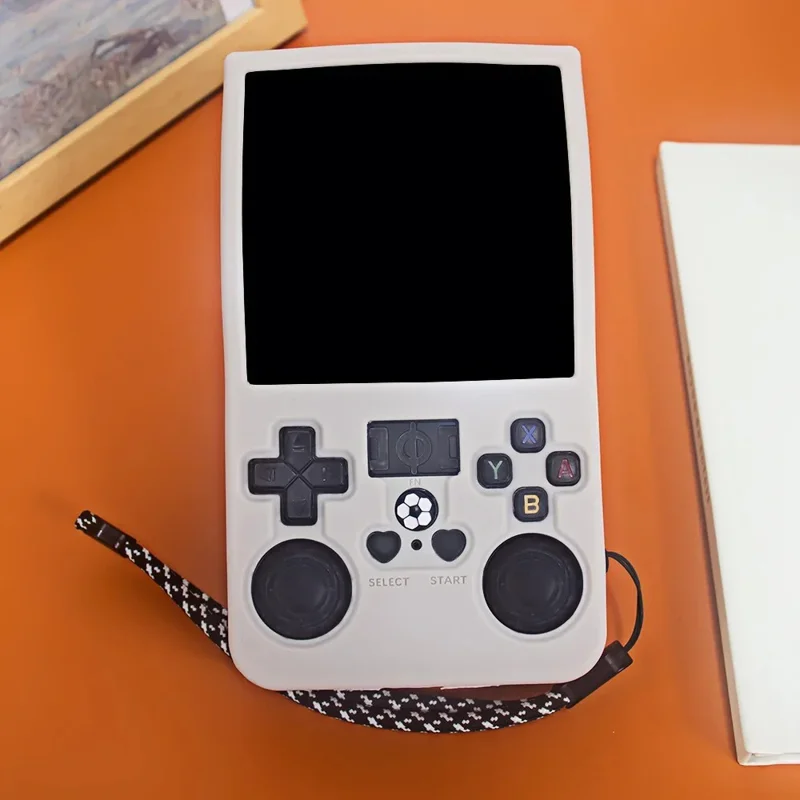 For R36MAX Open Source Handheld Game Console Portable Silicone Protective Case with Wrist Strap - Beige