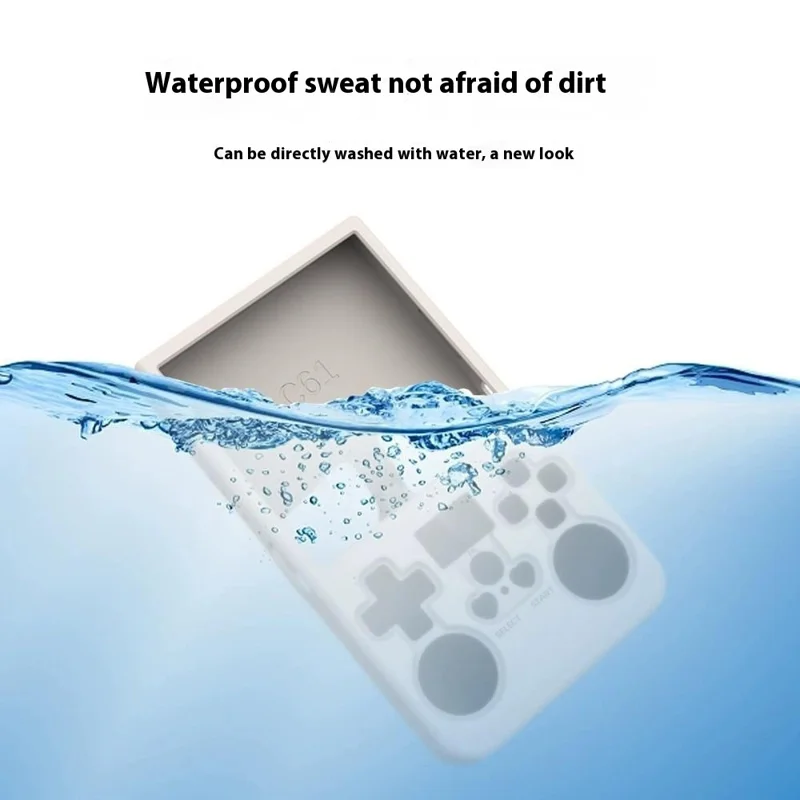 For R36MAX Open Source Handheld Game Console Portable Silicone Protective Case with Wrist Strap - Beige