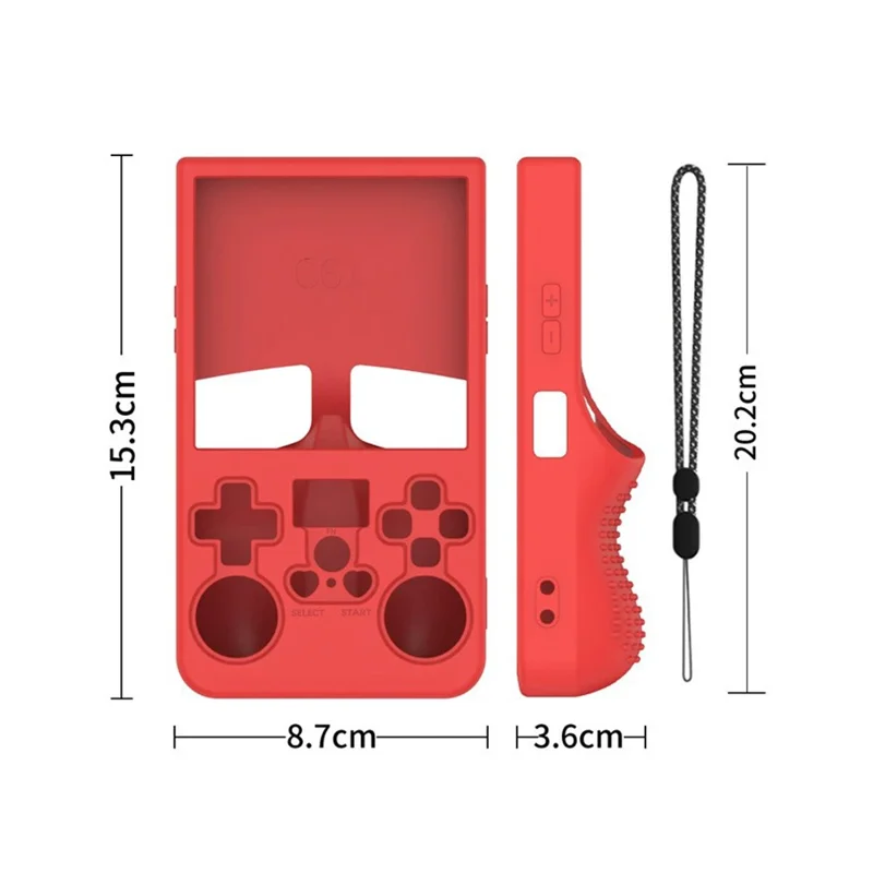 For R36MAX Open Source Handheld Game Console Portable Silicone Protective Case with Wrist Strap - Beige