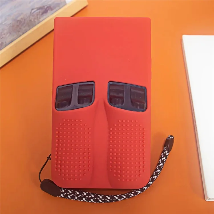 For R36MAX Open Source Handheld Game Console Portable Silicone Protective Case with Wrist Strap - Red