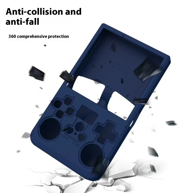 For R36MAX Open Source Handheld Game Console Portable Silicone Protective Case with Wrist Strap - Red