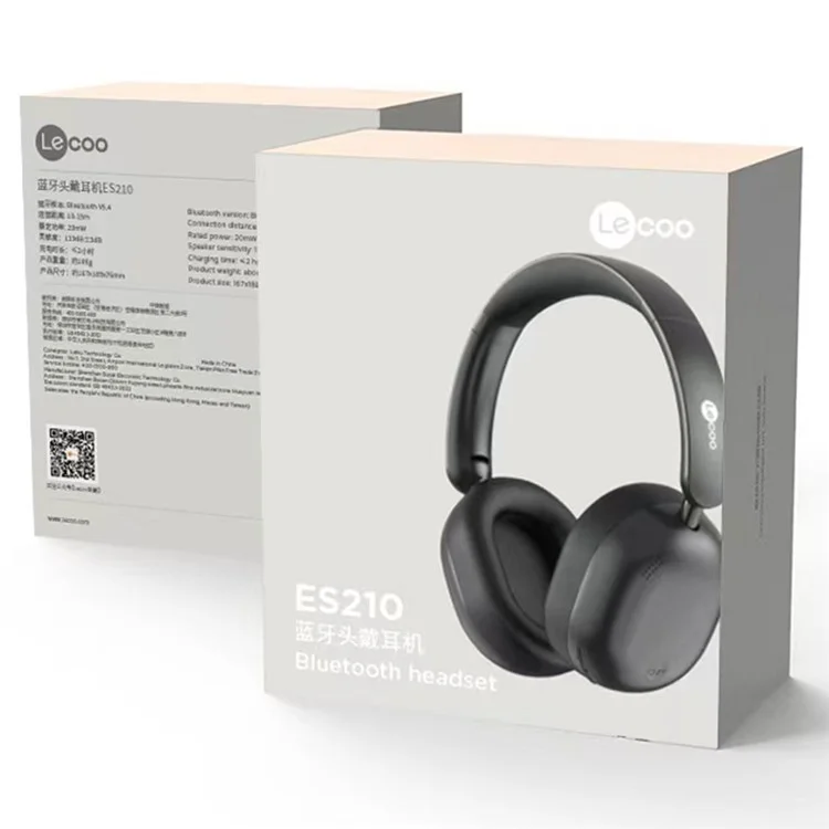 Fones de Ouvido sem Fio LENOVO LECOO ES210 Dobráveis Bluetooth Estéreo com 15H de Reprodução - Preto
