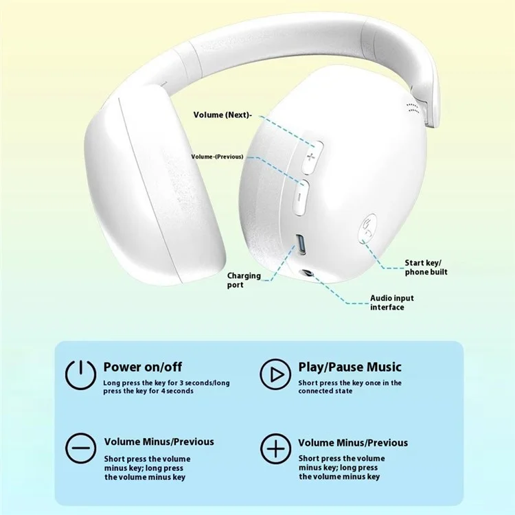 Fones de Ouvido sem Fio LENOVO LECOO ES210 Dobráveis Bluetooth Estéreo com 15H de Reprodução - Preto