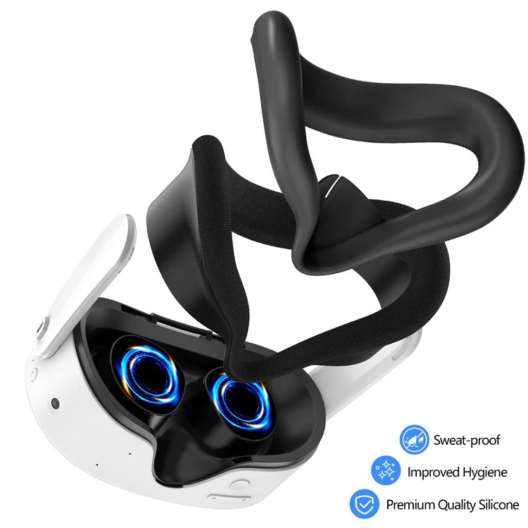 Набор силиконовых аксессуаров для Meta Quest 3S с чехлом для VR-гарнитуры / Накладками на контроллеры / Лицевой маской - Черный
