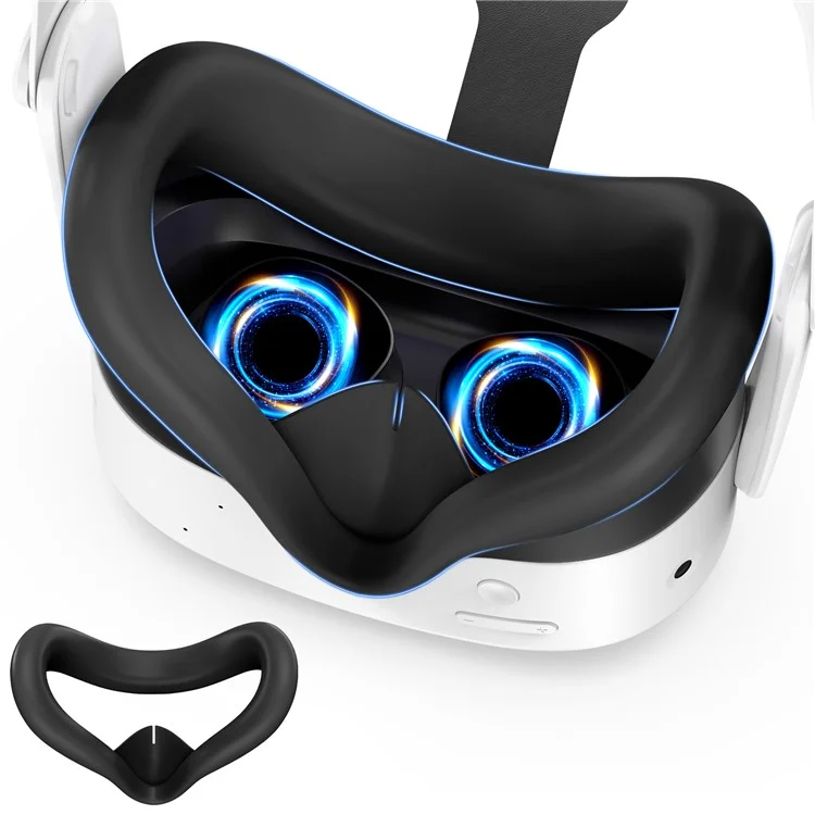Набор силиконовых аксессуаров для Meta Quest 3S с чехлом для VR-гарнитуры / Накладками на контроллеры / Лицевой маской - Черный