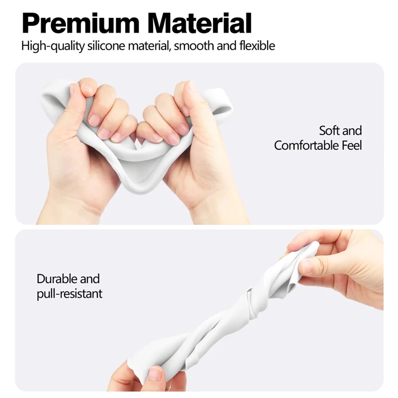 For Meta Quest 3S Silicone Accessory Set with VR Headset Cover  /  Controller Grips  /  Face Mask - White