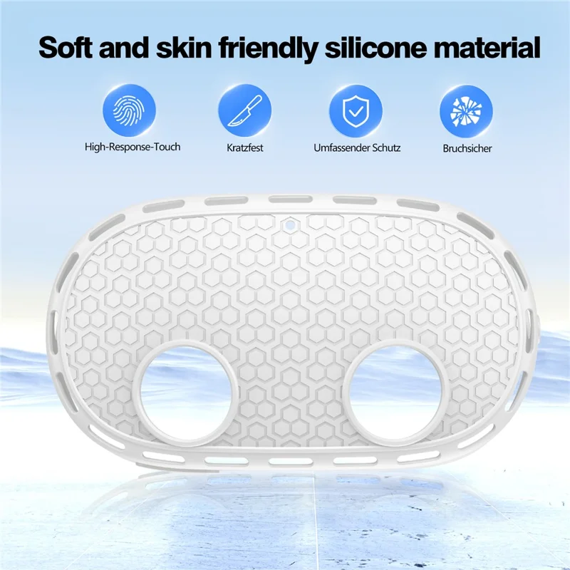 For Meta Quest 3S Silicone Accessory Set with VR Headset Cover  /  Controller Grips  /  Face Mask - White