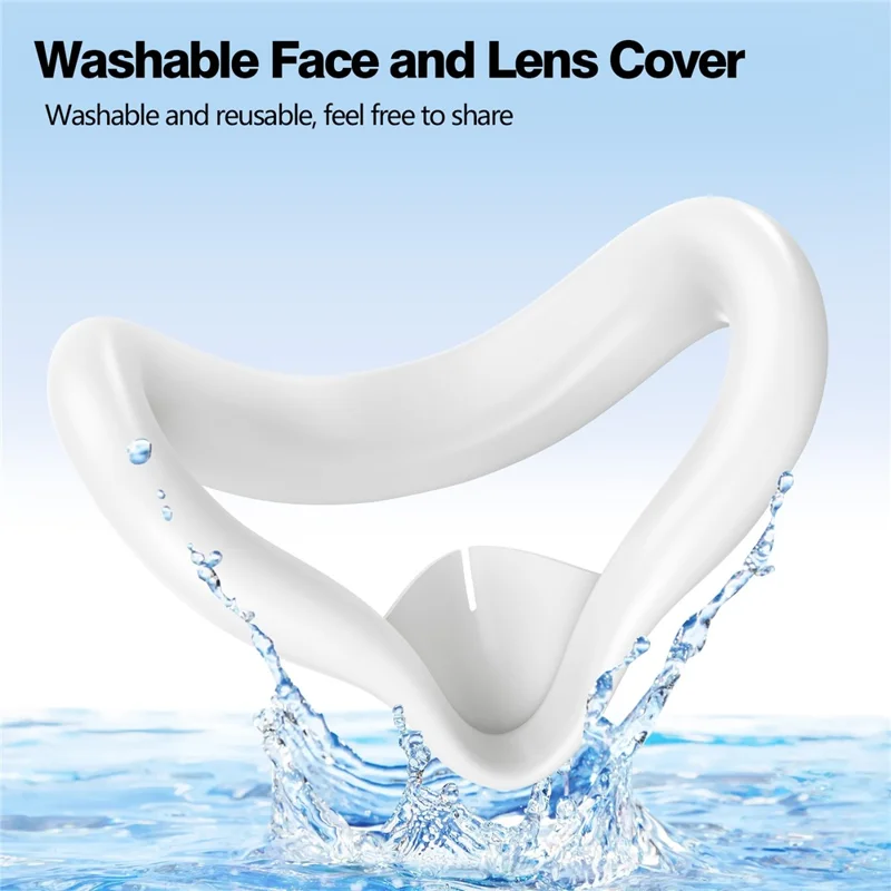 For Meta Quest 3S Silicone Accessory Set with VR Headset Cover  /  Controller Grips  /  Face Mask - White