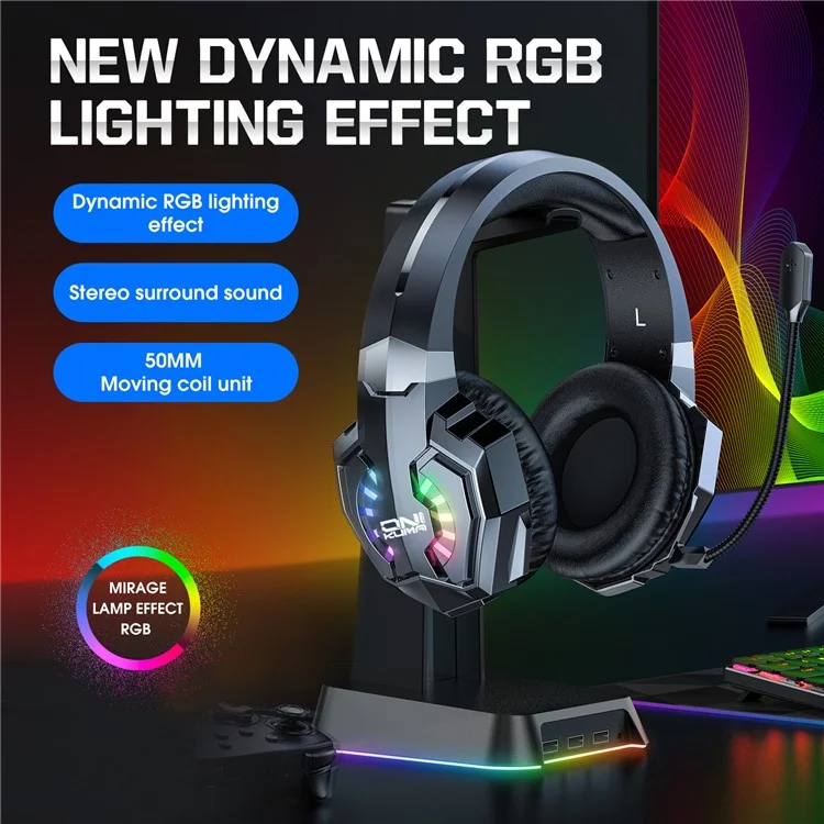 ONIKUMA B15 Gaming-Headset mit dreifachem Modus, RGB-Beleuchtung und Surround-Sound für E-Sports