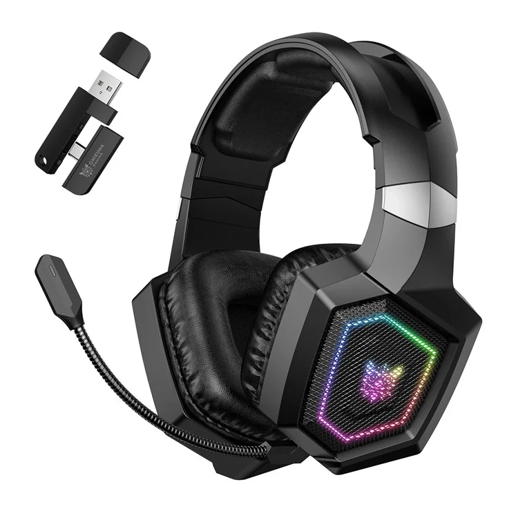 ONIKUMA GT806 Gaming Headset Triple Mode RGB Lighting Surround Sound Bluetooth-Compatible Headphones - Black
