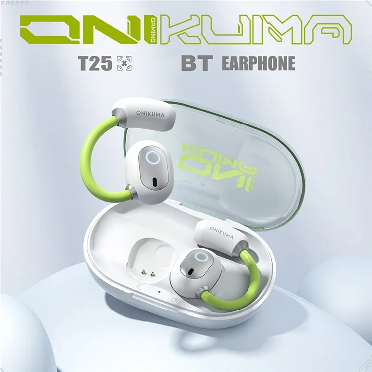 ONIKUMA T25 Wireless Earbuds Ear Hook Bluetooth-Compatible Headphones Sport Music Earphones - White