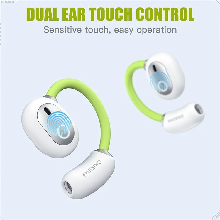 ONIKUMA T25 Wireless Earbuds Ear Hook Bluetooth-Compatible Headphones Sport Music Earphones - White