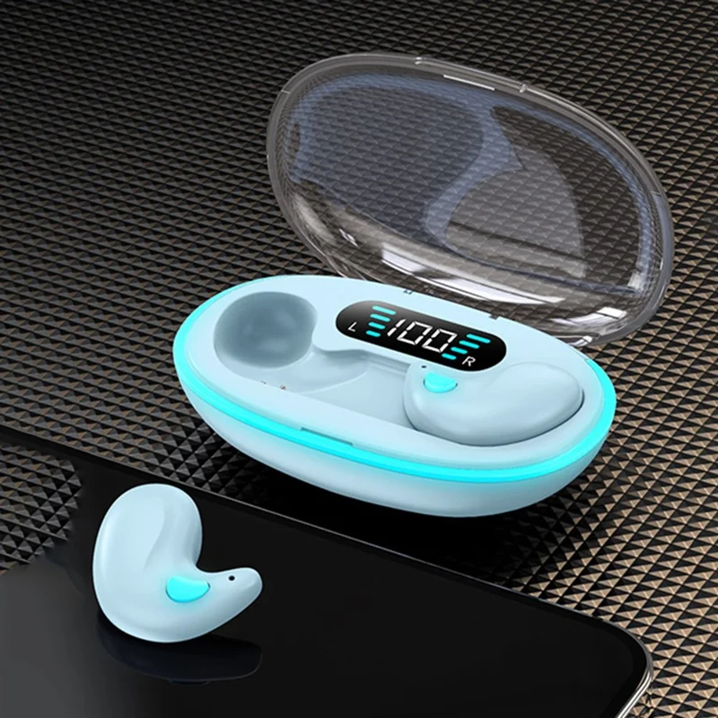 X55 TWS Wireless Bluetooth-Compatible Earbuds Intelligent Noise Reduction Sweatproof Sports Headphones - Blue