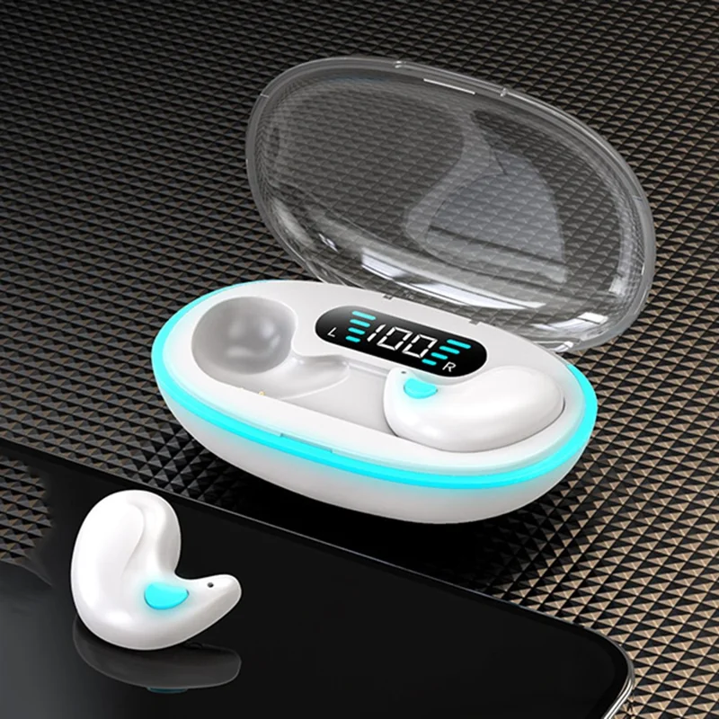 X55 TWS Wireless Bluetooth-Compatible Earbuds Intelligent Noise Reduction Sweatproof Sports Headphones - White