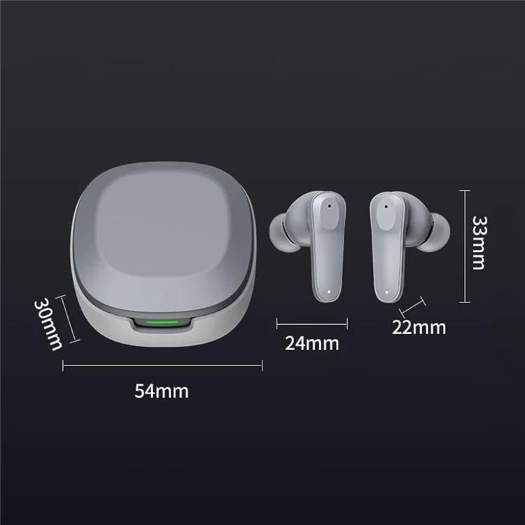 A89 ENC Noise Cancellation Wireless Headphones TWS Bluetooth-Compatible Earbuds with Microphone - Grey