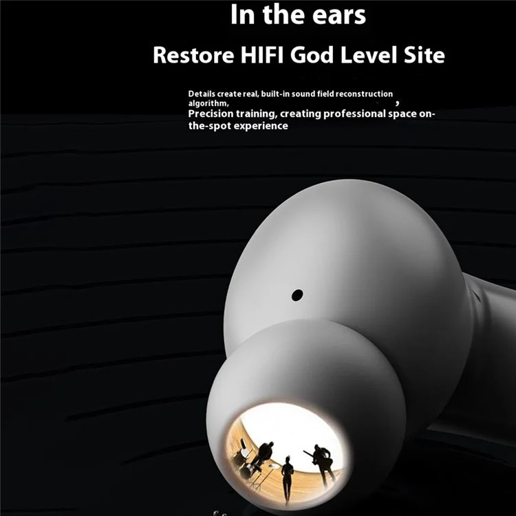 A89 ENC Noise Cancellation Wireless Headphones TWS Bluetooth-Compatible Earbuds with Microphone - Grey
