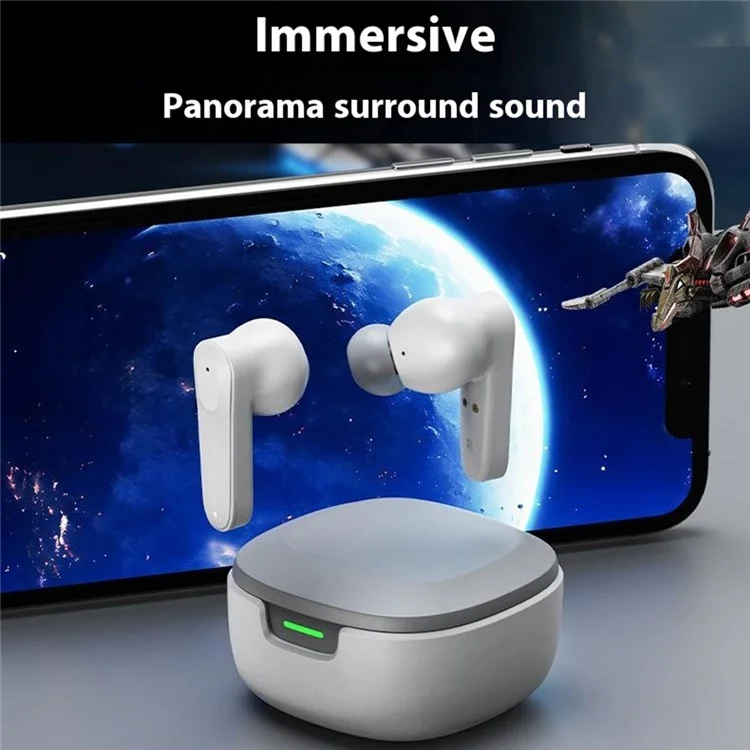 A89 ENC Noise Cancellation Wireless Headphones TWS Bluetooth-Compatible Earbuds with Microphone - Grey