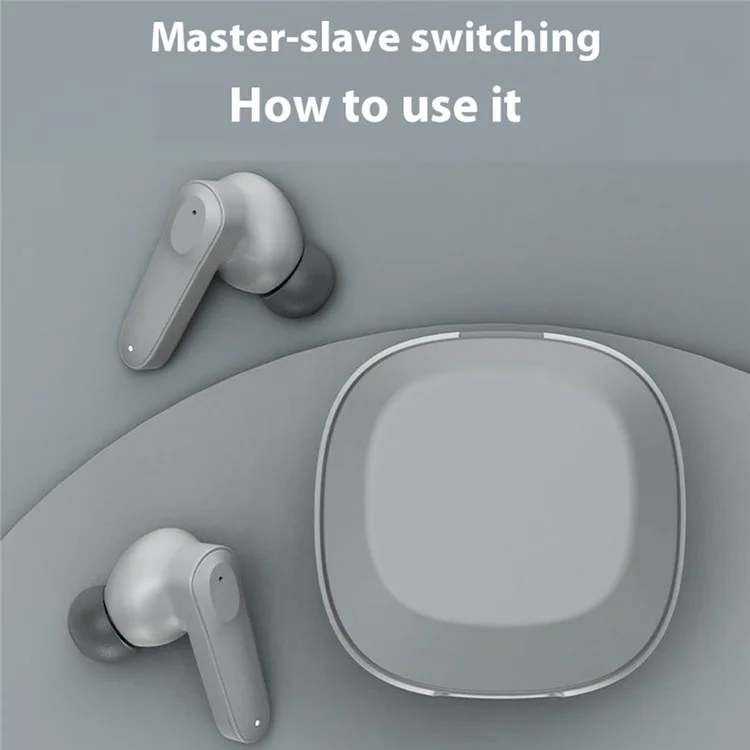 A89 ENC Noise Cancellation Wireless Headphones TWS Bluetooth-Compatible Earbuds with Microphone - Grey
