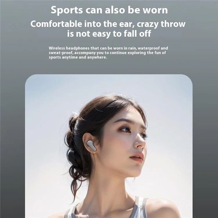 A89 ENC Noise Cancellation Wireless Headphones TWS Bluetooth-Compatible Earbuds with Microphone - Grey