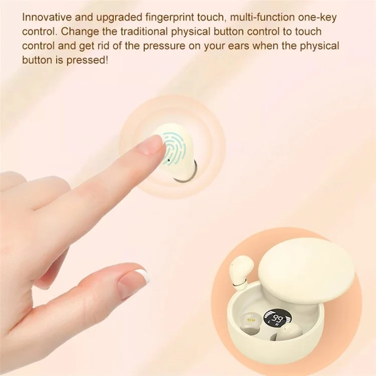 SK26 Auricolari Bluetooth HiFi per Dormire con Cancellazione del Rumore, Mini Cuffie Invisibili - Nero