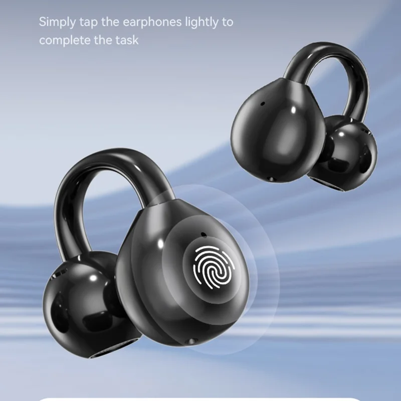 M100 Wireless Headphone Bluetooth-Compatible Headset Clip On Earbuds with Screen - Purple