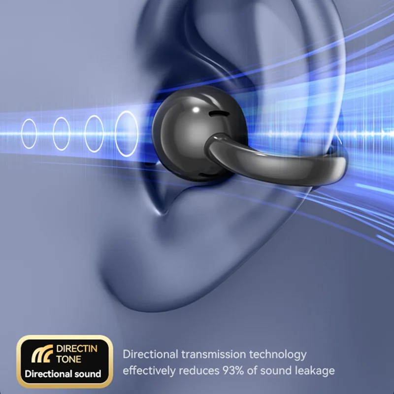 M100 Wireless Headphone Bluetooth-Compatible Headset Clip On Earbuds with Screen - Purple