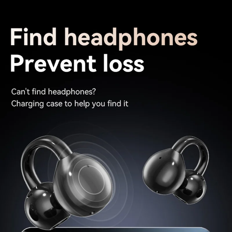 M100 Wireless Headphone Bluetooth-Compatible Headset Clip On Earbuds with Screen - Purple