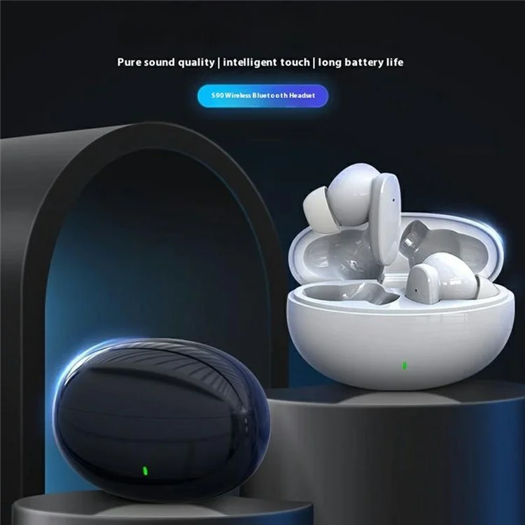 S90 Wireless Bluetooth-Compatible In-Ear Earphones Low Latency Music Gaming Headset - Black