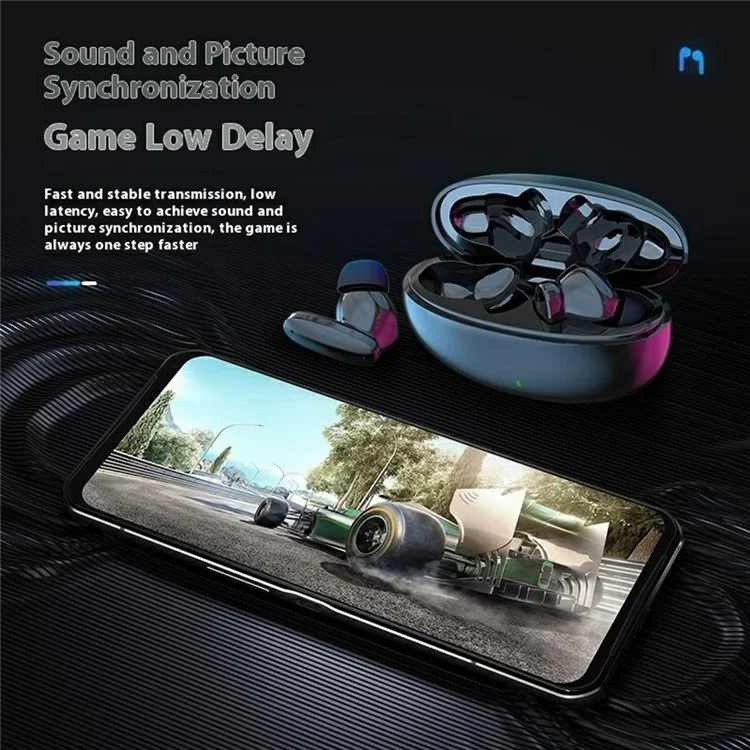S90 Wireless Bluetooth-Compatible In-Ear Earphones Low Latency Music Gaming Headset - Black