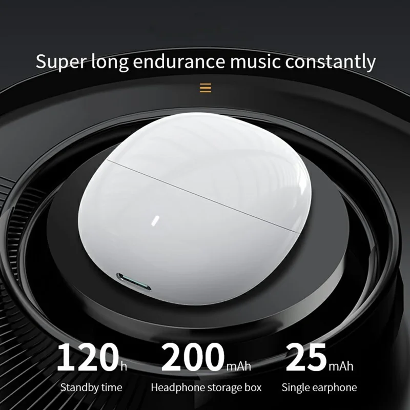 V350 Wireless Bluetooth-Compatible Earphone HiFi Sound Quality Touch Control Music Gaming Headset - Black