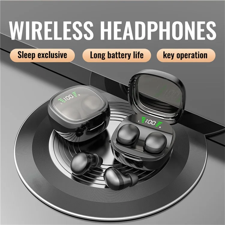 mini13 Mini Sleep Wireless Earbuds HD HiFi Bass Sound Invisible Bluetooth-Compatible Earphones (Standard Version) - Black