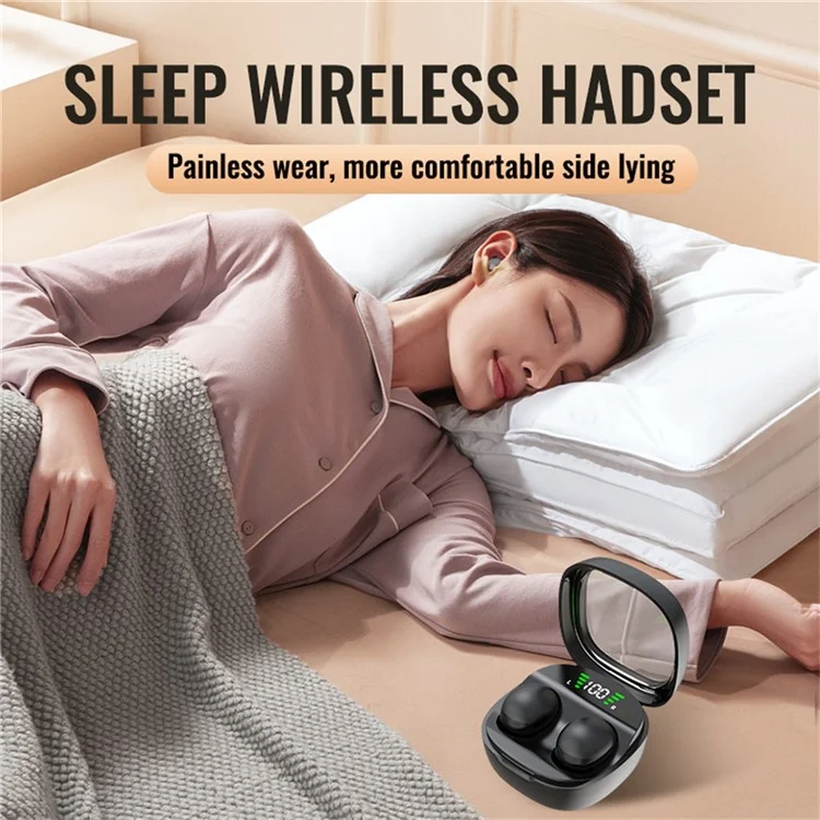 mini13 Mini Sleep Wireless Earbuds HD HiFi Bass Sound Invisible Bluetooth-Compatible Earphones (Standard Version) - Black