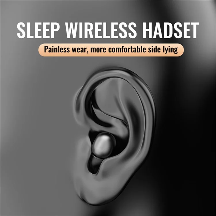 mini13 Mini Sleep Wireless Earbuds HD HiFi Bass Sound Invisible Bluetooth-Compatible Earphones (Standard Version) - Black