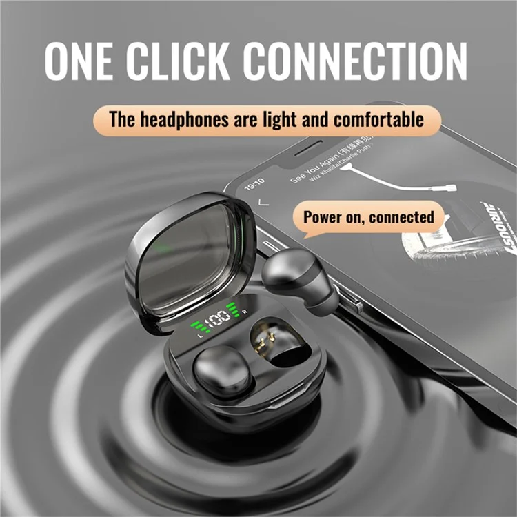 mini13 Mini Sleep Wireless Earbuds HD HiFi Bass Sound Invisible Bluetooth-Compatible Earphones (Standard Version) - Black
