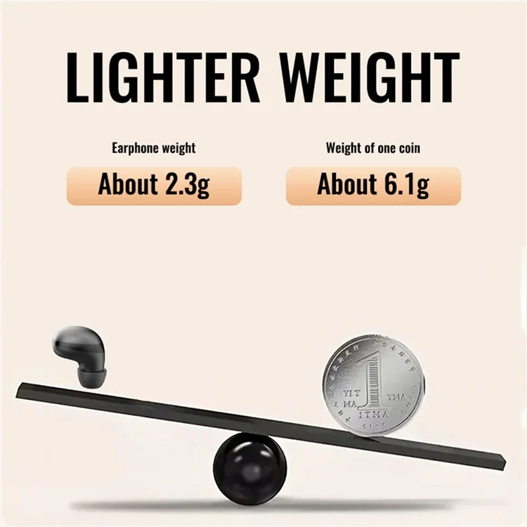 mini13 Mini Sleep Wireless Earbuds HD HiFi Bass Sound Invisible Bluetooth-Compatible Earphones (Standard Version) - Black