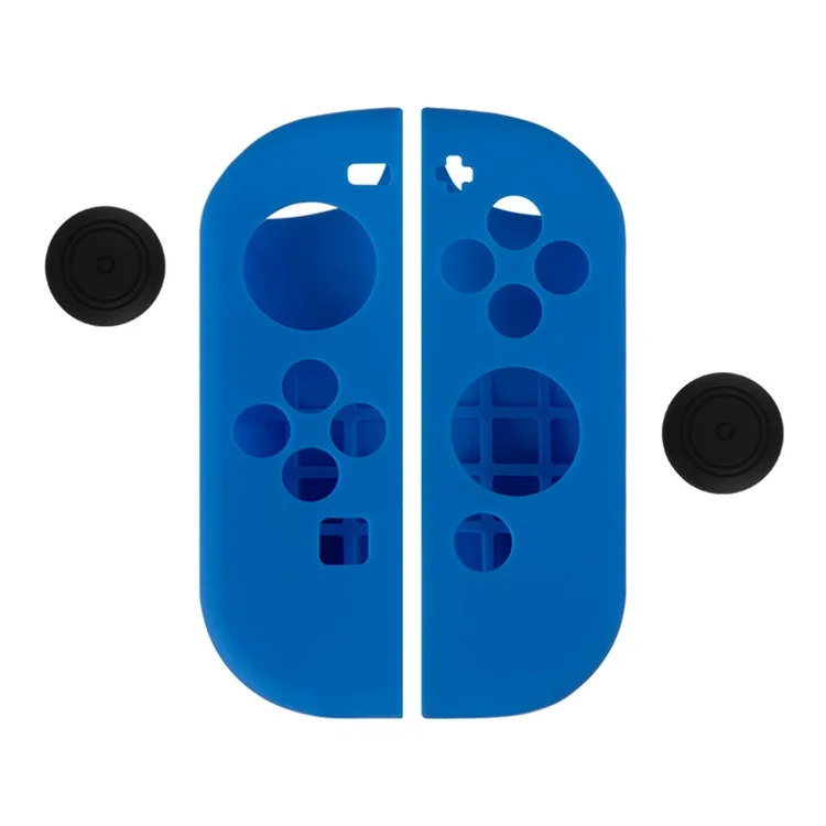Funda de silicona para mando de Nintendo Switch + Fundas para pulgares con protección antigolpes - Azul