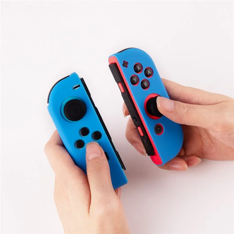 Funda de silicona para mando de Nintendo Switch + Fundas para pulgares con protección antigolpes - Azul