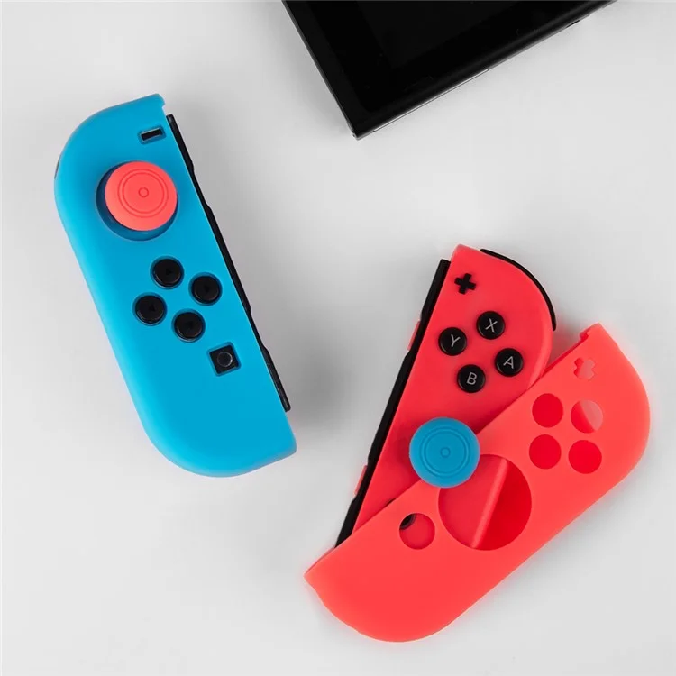 Funda de silicona para mando de Nintendo Switch + Fundas para pulgares con protección antigolpes - Azul
