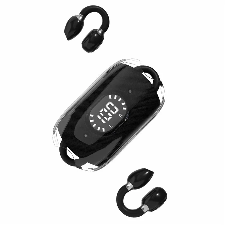 P-Q9 140+ Languages Translation Wireless Earbuds Noise Reduction Ear Clip Bluetooth-Compatible Earphones - Black