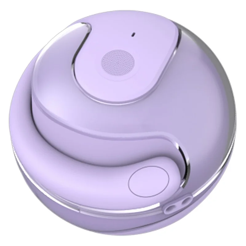 JM13 Wireless Translation Earphones Bluetooth-compatible Ear Hook Headphones with Ball Shape Charging Case - Purple