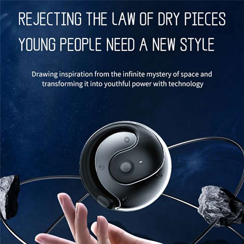 JM13 Wireless Translation Earphones Bluetooth-compatible Ear Hook Headphones with Ball Shape Charging Case - Purple