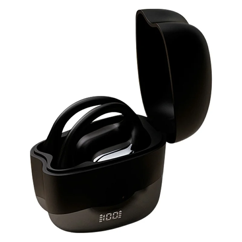 P-Q10 AI Smart Translation Earbuds BT Headset Digital Display Hanging Ear Wireless Earphones - Black
